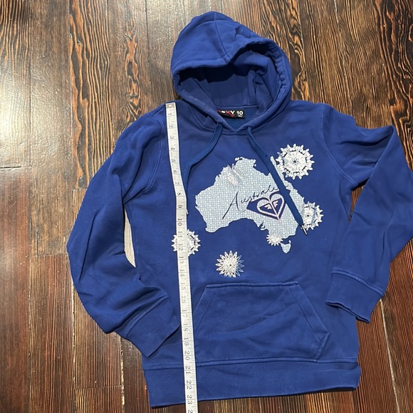 ROXY navy blue Australia hoodie sweatshirt with silver snowflakes 🇦🇺🦘RARE - Picture 6 of 9